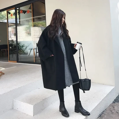 Jennifer - Elegante oversized wollen trenchcoat