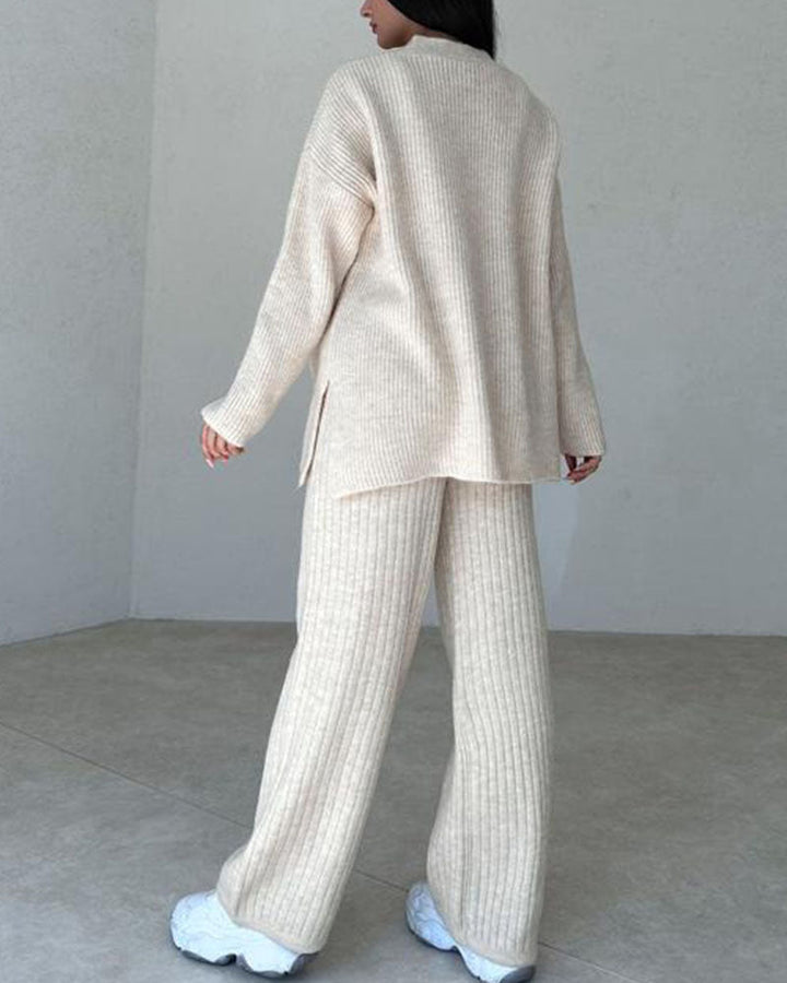 Andrea - Casual gebreide driedelige set in minimalistische stijl