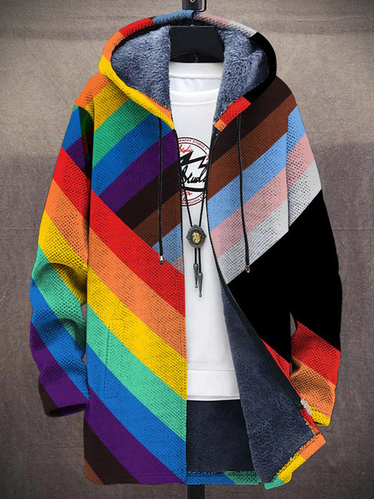 Samuel - Regenboog Pride Kunst Lange Mouw Dikke Mouwloze Vest Met Casual Uniseks Fleece Print